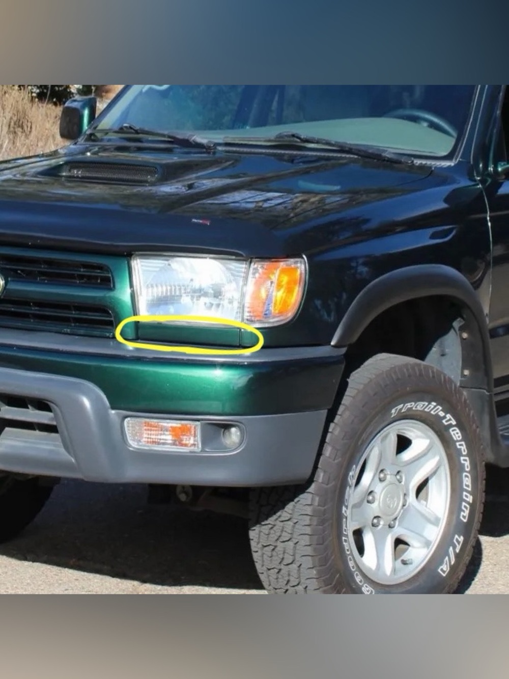 PAIR Green Front Bumper Headlight Trim for (1996-2002) TOYOTA 4Runner